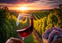 Luxury Burgundy Wine Tours: A Taste of France’s Finest Hand holding wine glass, snail crawling on table.