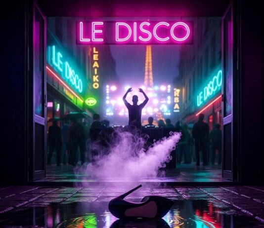 Paris Clubbing 2025: Hottest Nightclubs You Must Visit Neon Parisian street scene with a high heel in a puddle.