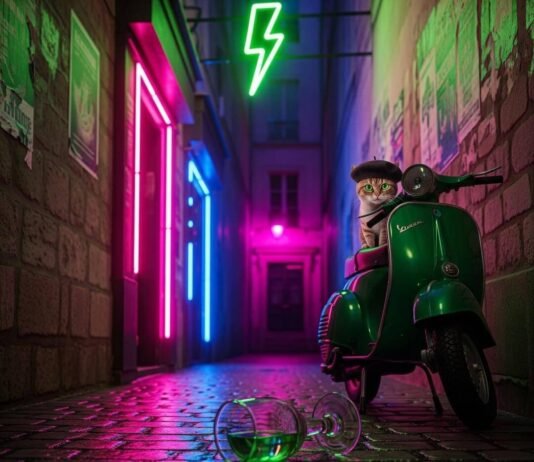 Paris Nightlife Secrets: Clubs Only Locals Recommend Stumbling into Paris nightlife secrets in a neon-drenched alley. http://googleusercontent.com/image_generation_content/0