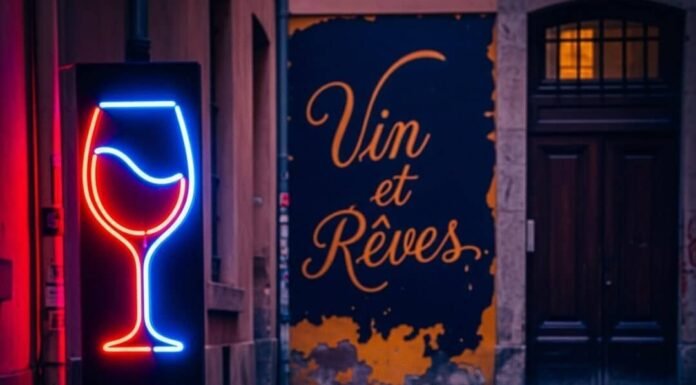 Hidden Bars in Lyon That Tourists Rarely Find Neon-lit Lyon alley with chipped glass and cat.