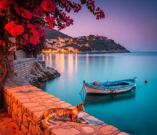 The Best Hidden Sights on the Côte d’Azur Stray cat and fishing boat at a quiet cove.
