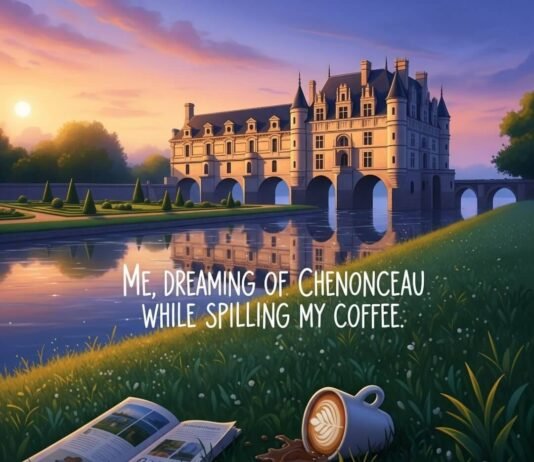 The 10 Most Beautiful Loire Castles to Visit in France Château de Chenonceau at golden hour with spilled latte.