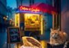 Paris Street Food Tour: Hidden Gems Only Locals Know A hand holds a Nutella crepe next to a cat.