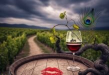Burgundy vs Bordeaux: Which French Wine Tour Should You Choose? A wine glass and lipstick mark on a barrel.